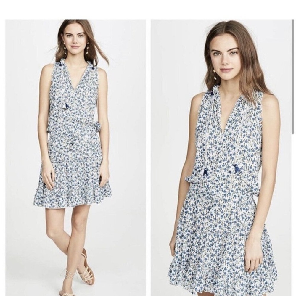 Poupette St Barth Clara Floral Mini Dress Tassel Boho Floral Size S